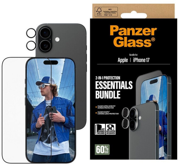 PanzerGlass Schutzfolie 2in1 Essentials Set Apple iPhone 17 Transparent, Bild 2
