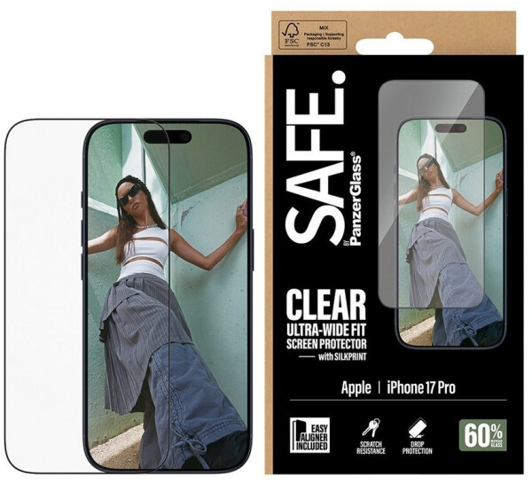 PanzerGlass Schutzfolie SAFE Screen Protector Black Frame 1 Stk Apple iPhone 17 Pro Transparent, Bild 3