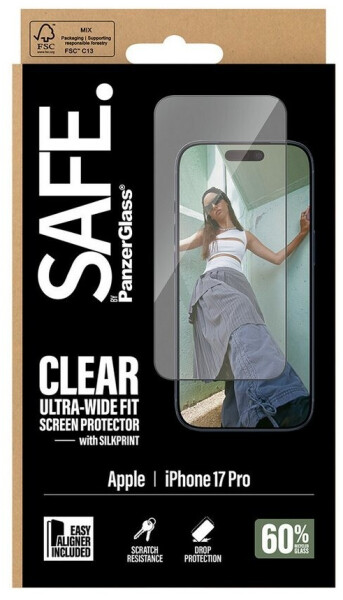 PanzerGlass Schutzfolie SAFE Screen Protector Black Frame 1 Stk Apple iPhone 17 Pro Transparent, Bild 4