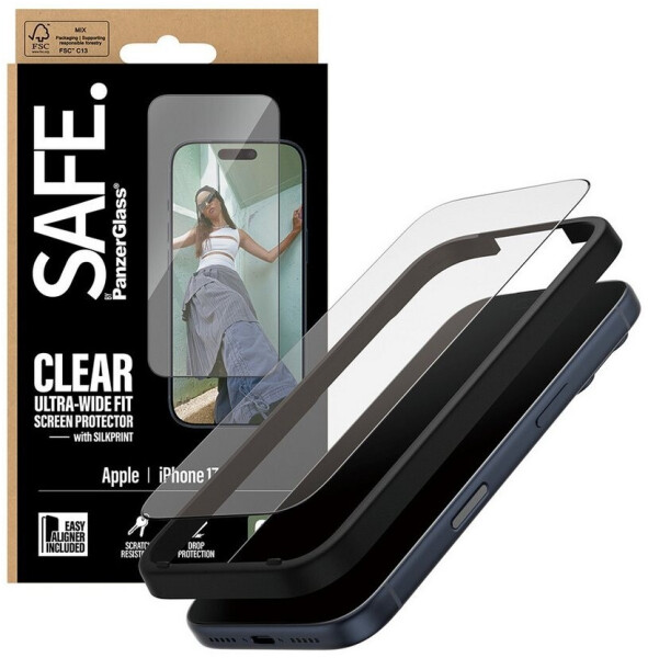 PanzerGlass Schutzfolie SAFE Screen Protector Black Frame 1 Stk Apple iPhone 17 Pro Transparent, Bild 5