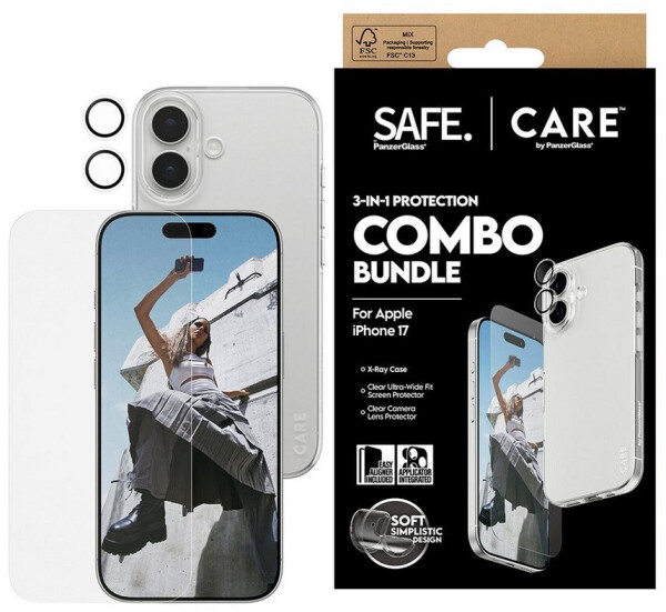 PanzerGlass Schutzfolie Safe Care 3in1 Bundle 1 Stk Apple iPhone 17 Transparent, Bild 2
