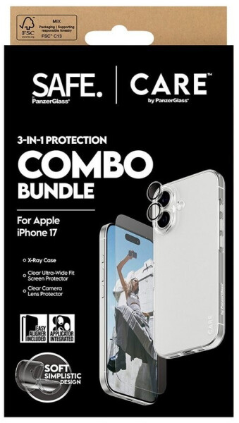 PanzerGlass Schutzfolie Safe Care 3in1 Bundle 1 Stk Apple iPhone 17 Transparent, Bild 3