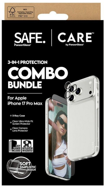 PanzerGlass Schutzfolie SAFE CARE 3in1 Bundle 3 Stk Apple iPhone 17 Pro Max Transparent, Bild 3