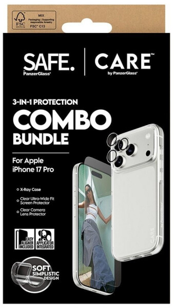 PanzerGlass Schutzfolie SAFE CARE 3in1 Protection Bundle 1 Stk Apple iPhone 17 Pro Transparent, Bild 3