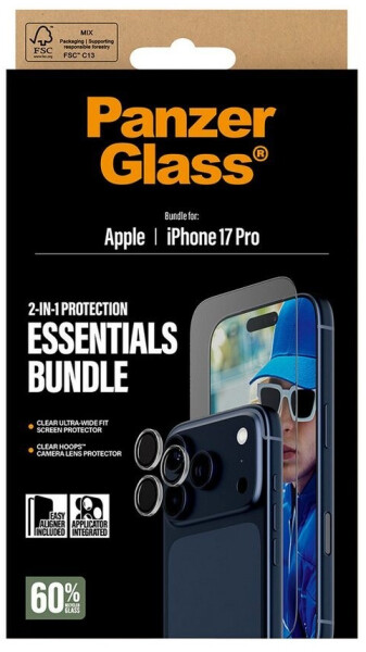 PanzerGlass Schutzfolie 2in1 Essentials Set 1 Stk Apple iPhone 17 Pro Transparent, Bild 3