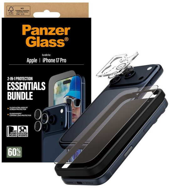 PanzerGlass Schutzfolie 2in1 Essentials Set 1 Stk Apple iPhone 17 Pro Transparent, Bild 5