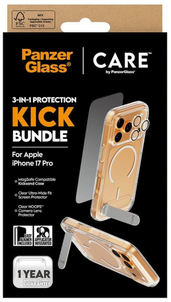 PanzerGlass Schutzfolie 3in1 Kick Set 1 Stk Apple iPhone 17 Pro Transparent, Bild 3