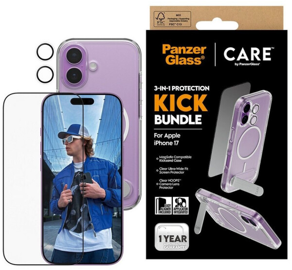 PanzerGlass Schutzfolie 3in1 Kick Set 1 Stk Apple iPhone 17 Transparent, Bild 2