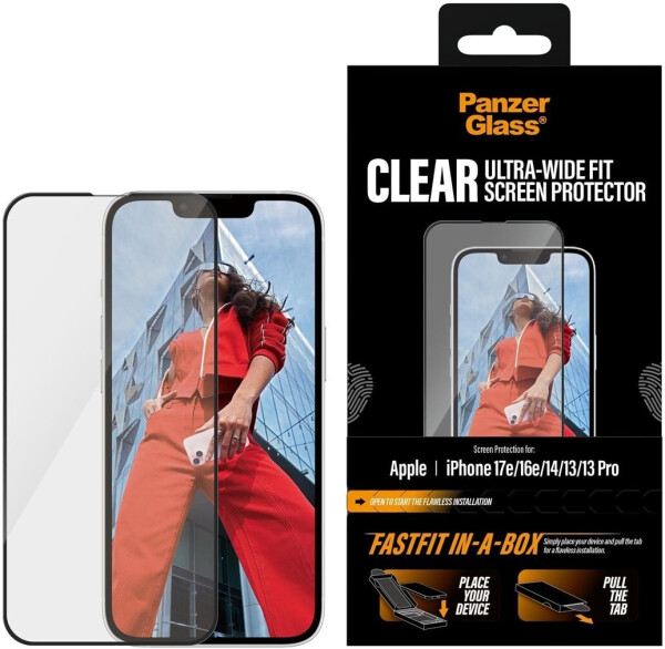 PanzerGlass Schutzfolie PanzerGlass Ultra Wide Fit 1 Stk Apple iPhone 13 13 Pro 14 16e 17e Transparent