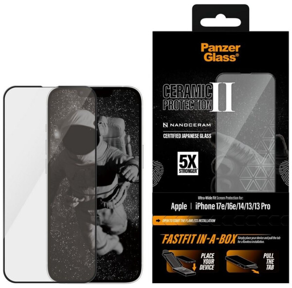 PanzerGlass Schutzfolie Ceramic Screen Protector Apple iPhone 13 13 Pro 14 16e 17e Transparent, Bild 2