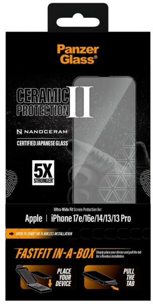 PanzerGlass Schutzfolie Ceramic Screen Protector Apple iPhone 13 13 Pro 14 16e 17e Transparent, Bild 3