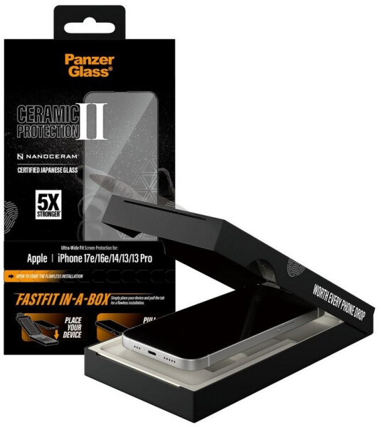 PanzerGlass Schutzfolie Ceramic Screen Protector Apple iPhone 13 13 Pro 14 16e 17e Transparent, Bild 5