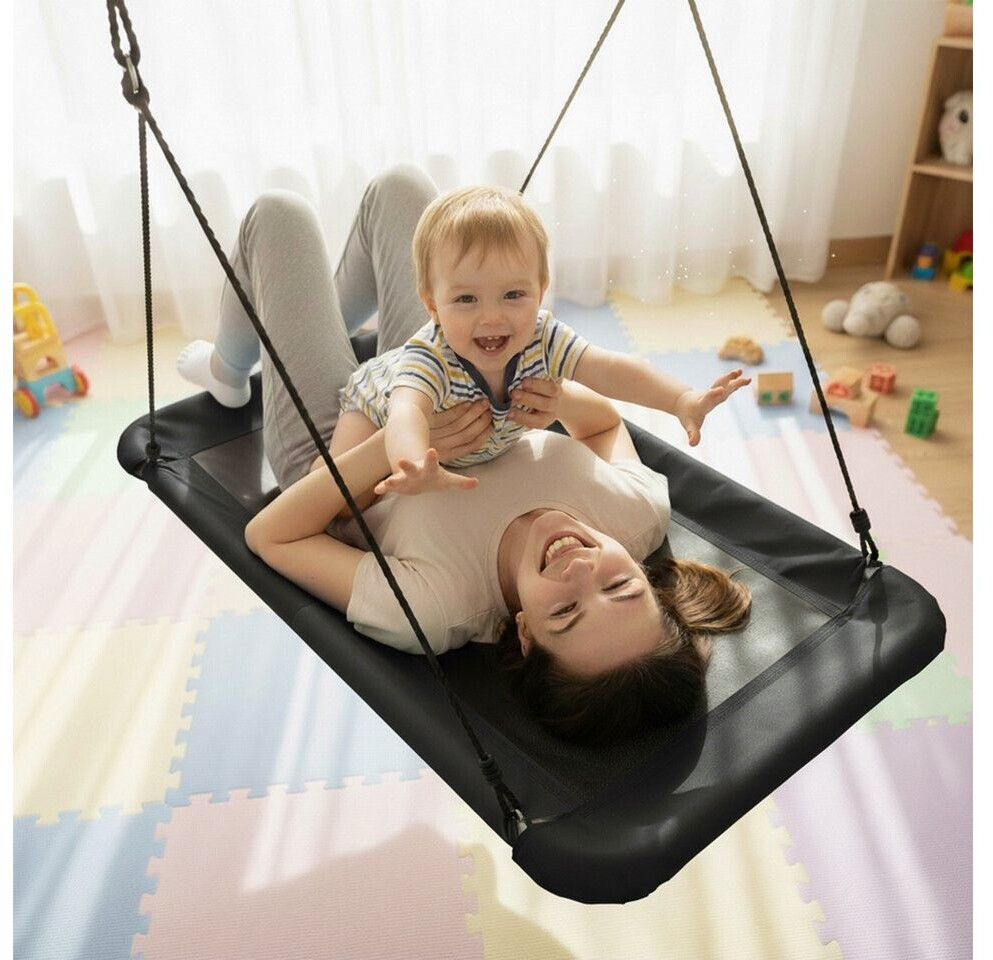 Nestschommel | Schommel Kinderen | Kinderschommel | Maximale Belasting 150 Kg %7c Exclusief Vlaggetjes %7c Groen   Zwart