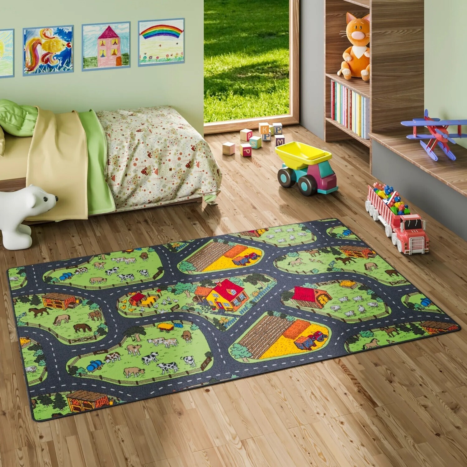 Snapstyle Kinderteppich 200x200 cm Bauernhof Grün ab 69,90 € (Oktober 2026)