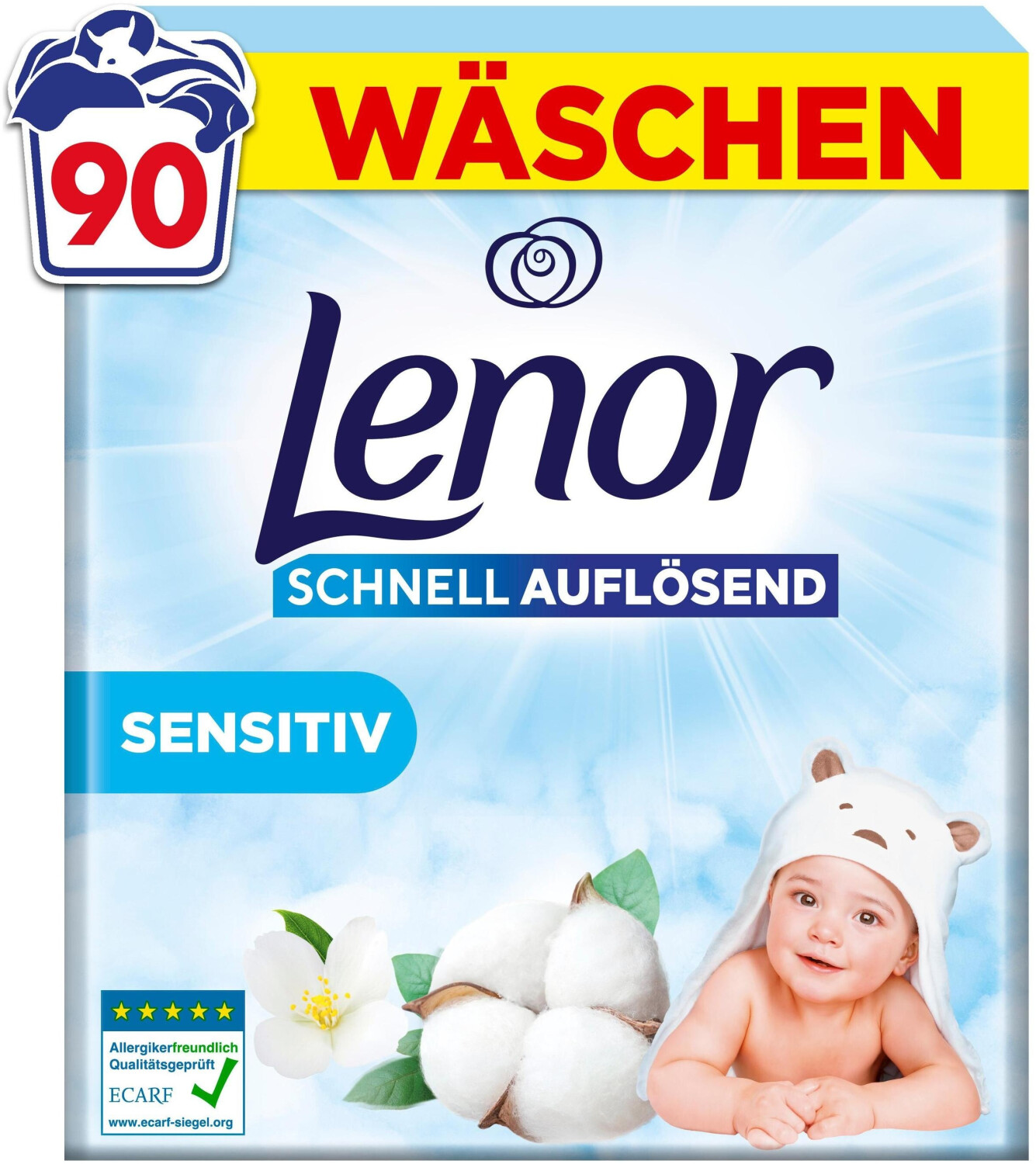 Lenor Vollwaschmittel Pulver Sensitiv XXL-Pack 90 WL ab 21,99 € (Oktober 2026)