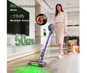 Adormii Akku-Hand-und Stielstaubsauger Akku Staubsauger 80000pa, Staubsauger Kabellos, 70Min/1,8L, beutellos, Smart LED-Display, grünem Licht, für Teppich, Hartböden, Tierhaare