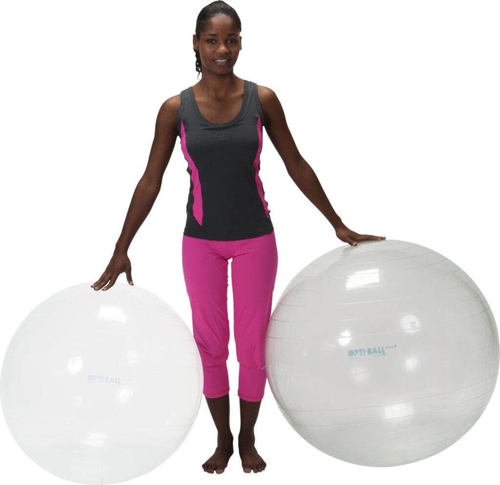 Ballon De Gym Transparent Gymnic Opti - Diamètre 95 Cm - Fitness, Rééducation, Équilibre Et Renforcement Musculaire