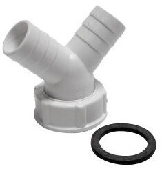 Sanitop Wingenroth 22405 5, 45 Grad Y-Schlauchverschraubung Zum Anschluss der Ablaufschläuche zweier Waschmaschinen oder Spülmaschinen, Bild 2