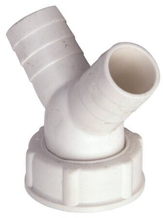 Sanitop Wingenroth 22405 5, 45 Grad Y-Schlauchverschraubung Zum Anschluss der Ablaufschläuche zweier Waschmaschinen oder Spülmaschinen, Bild 3