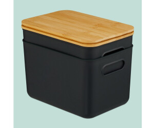 Relaxdays Aufbewahrungsbox Kunststoff Bambus Schwarz Stapelbar 2er Pack S  16 cm x 26 cm x 17,5 cm 230 g ab 19.99  | Vergleiche 8 Angebote auf  idealo.de