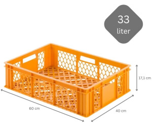 Kistenkind Bäckerkiste 60x40x20 Cm – Gelb – Eurobehälter Durchbrochen – Lebensmittelecht & Stapelbar