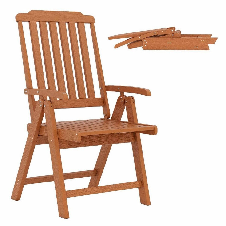 Costway Gartenstuhl Klappbar Kunststoff Holzoptik Braun ab 77,99 € (Oktober 2026)