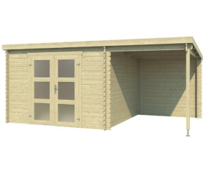 Lasita MAJA Blockbohlenhaus 501x319 cm Wetterfest carbongrau behandelt ...