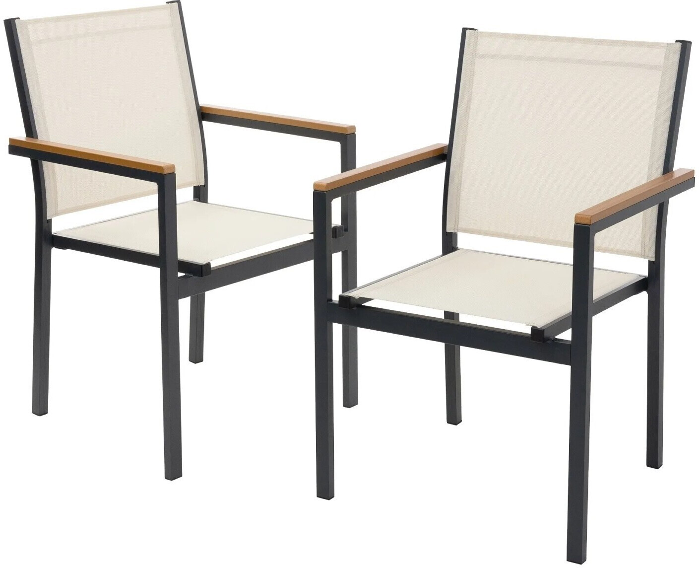 Gartenstühle 2er Set – Klappsessel Mit Armlehnen, Wetterfester Kunststoff, 6-fach Verstellbare Rückenlehne, Für Balkon & Camping