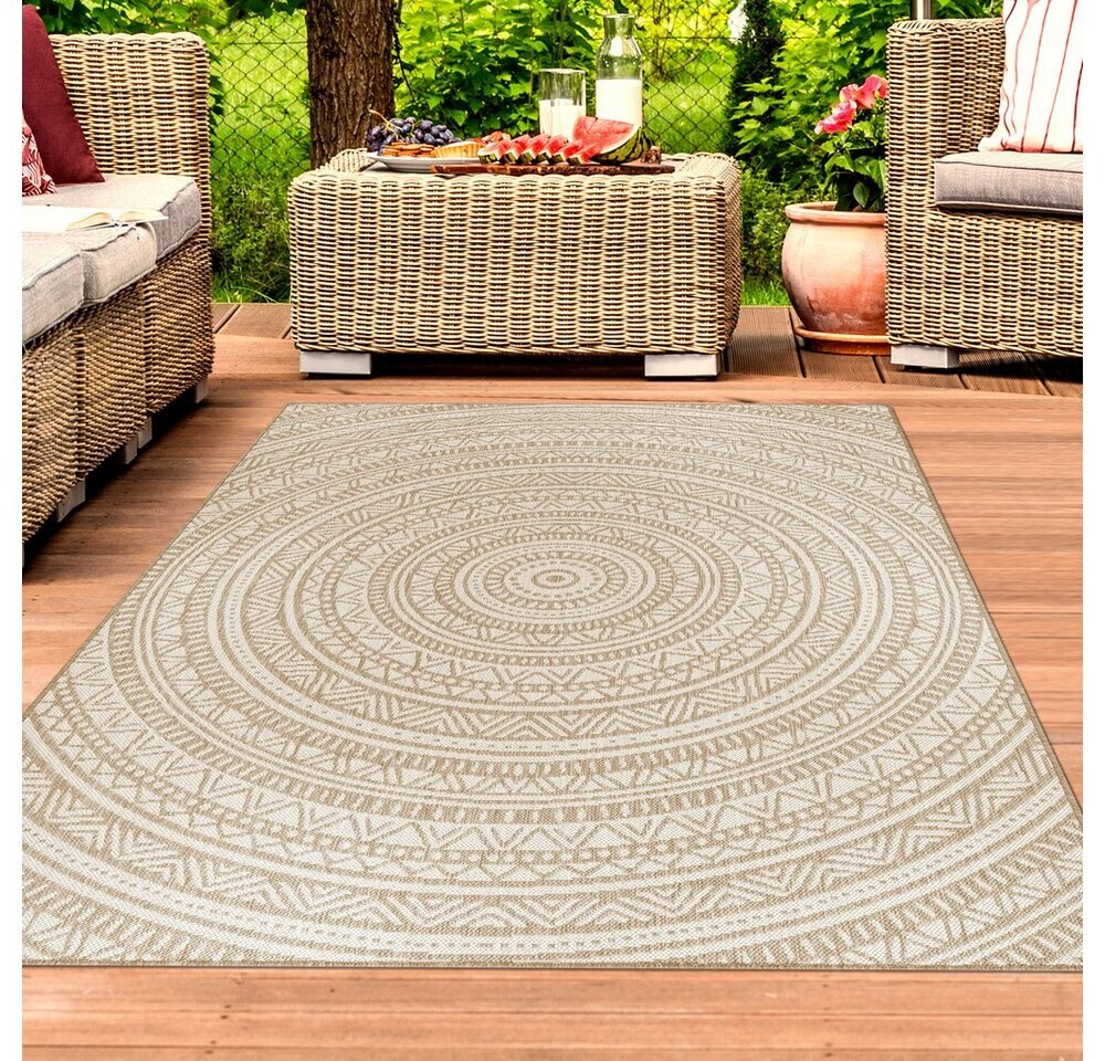TeppichHome24 Runder Teppich mit Ethno-Muster (200x280cm) Beige und Weiß ab 94,99 € (Oktober 2026)