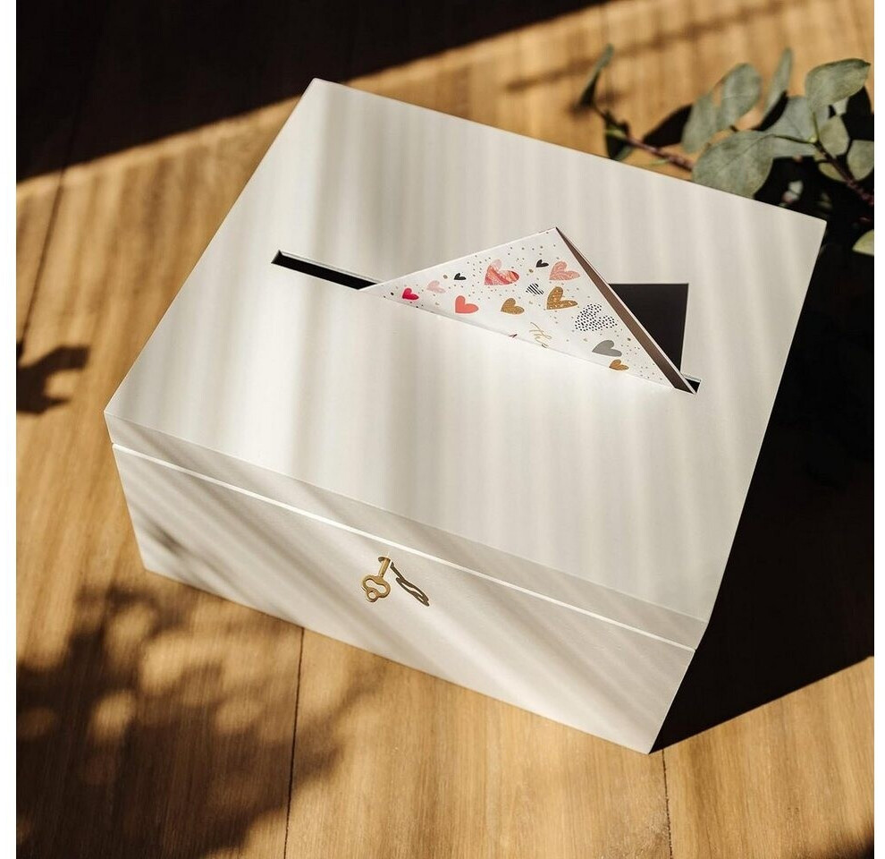 Creative Deco Holzkiste mit Deckel, Schlitz, Schloss und Schlüssel, Weiß, 29x25x15cm (JAN-CD-P2915o-WHITE) ab 37,55 € (Oktober 2026)