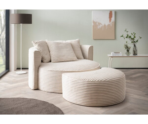 LeGer Home ISALIE XXL-Sessel mit Hocker, beige (Elfenbein), 153x208cm ab 1.015,99 € (Oktober 2026)