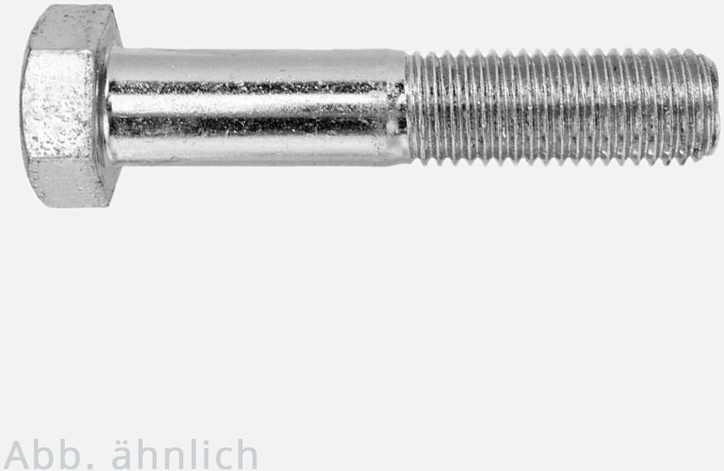50 Stk Sechskantschraube mit Schaft - DIN 931 - Güte 8.8 - M16 - Stahl verzinkt