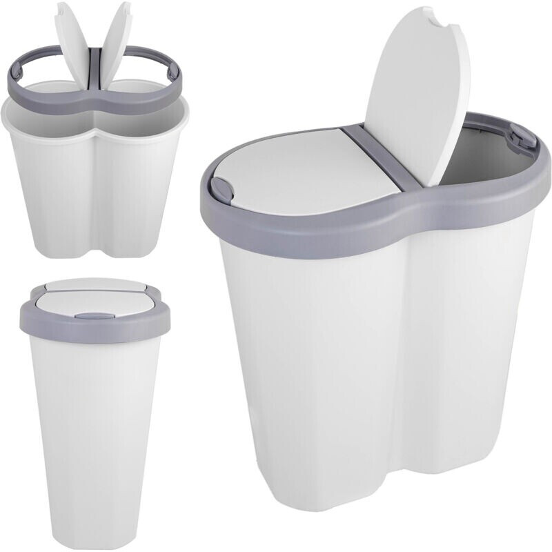 Kadax Doppel-Mülleimer mit Deckel, 2-Fach Mülltrennsystem, 2x20L, Kunststoff ab 33,43 € (Oktober 2026)