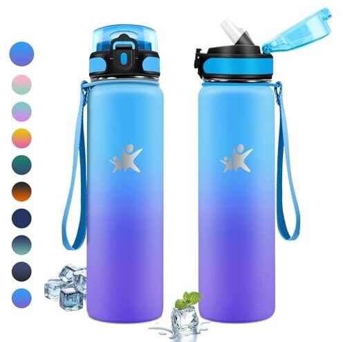 KollyKolla Thermosflasche 1L mit Strohhalm, Edelstahl, BPA-frei (KK-SYXZGB) ab 15,10 € (Oktober 2026)