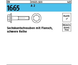 Reyher Sechskant-Flanschschraube M8x35 Edelstahl A2 (EN 1665
