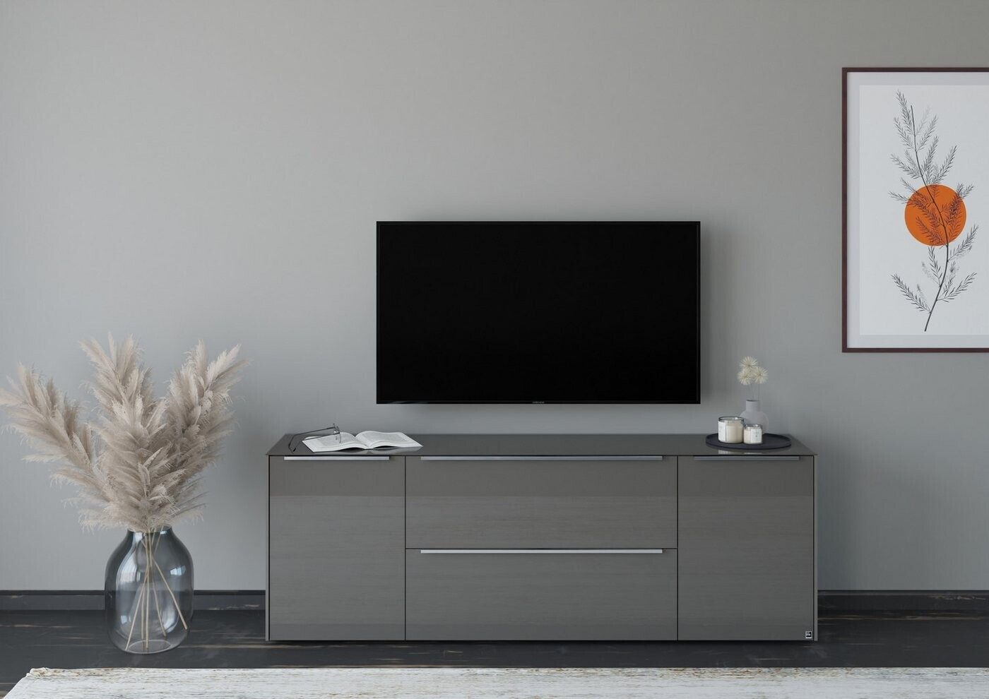 set one by Musterring Reno Lowboard Glas Anthrazit Matt, 182x63x42cm (Reno Lowboard) ab 659,00 € (Oktober 2026)