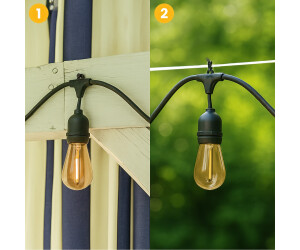 LUMILED Lichterkette Außen 15M 30x E27 ST45 Warmweiß 2200K IP44 (ST45-15M) ab 74,99 € (Oktober 2026)