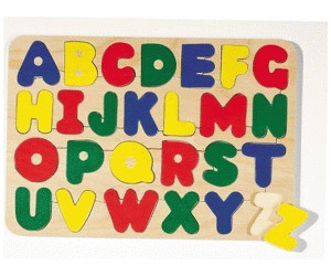 per Holz Alphabetpuzzle Grossbuchstaben aus Holz 30 x 21 x 1 cm Goki 57672 