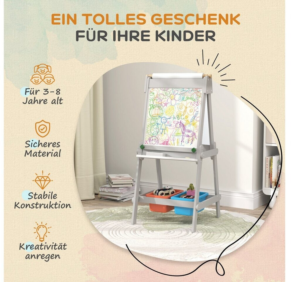 KRUZZEL Magnettafel Magnetisches Lernbrett Kreidetafel, (Spar-Set, doppelseitig), Magnetisches Whiteboard zum Anordnen von Formen, Magnetboard