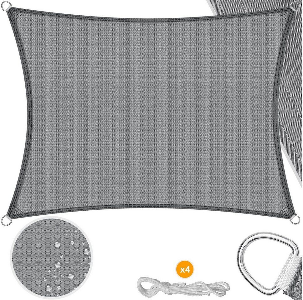 Kesser Sonnensegel HDPE wasserabweisend Rechteck Grau 2x4m (HDPE-23611-1)  ab 33.83  | Vergleiche 5 Angebote auf idealo.de
