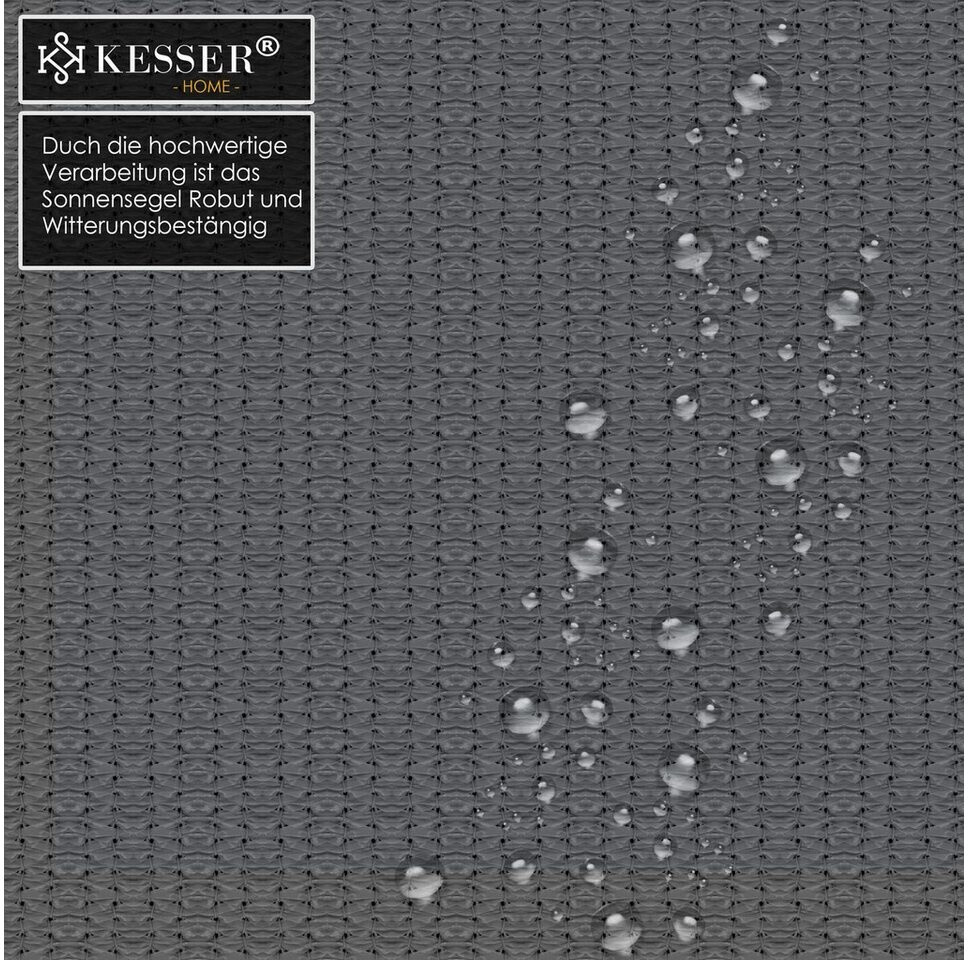 Kesser Sonnensegel HDPE wasserabweisend Rechteck Grau 2x4m (HDPE-23611-1)  ab 33.83  | Vergleiche 5 Angebote auf idealo.de