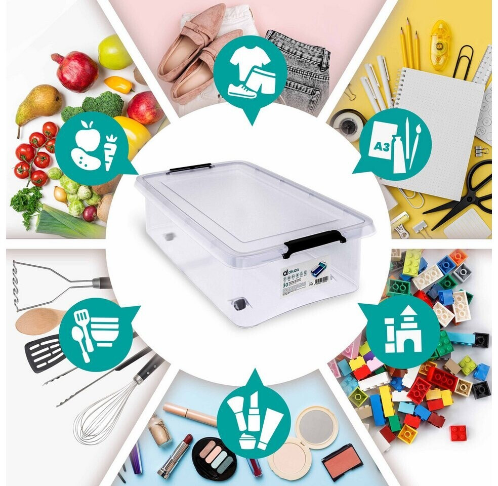 Deuba Aufbewahrungsbox 6er-Set 30L transparent stapelbar mit Deckel und Rollen (995252) ab 46,99 € (Oktober 2026)