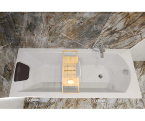 Badland SHEA Rechteck-Badewanne 180x80cm mit Nackenkissen, Bambus-Ablage &  Ablaufgarnitur (SHEA) ab 384.99  | Vergleiche 4 Angebote auf idealo.de