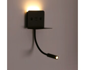 Weigudoc Lampe Lecture LED Applique Murale - Réglable USB Interrupteur - Chevet Couloir Noir