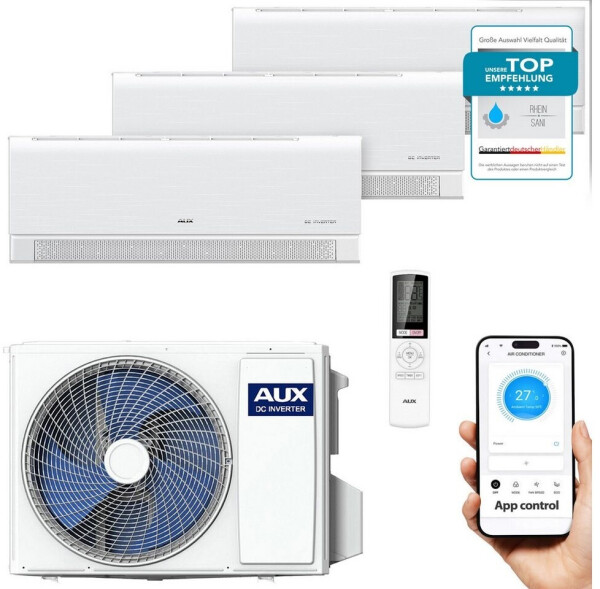 BELVIT Multi Split Klimaanlage Set 36000BTU + 3x 12000BTU Innengerät, WLAN, R32 (BV-KA1016-SET)