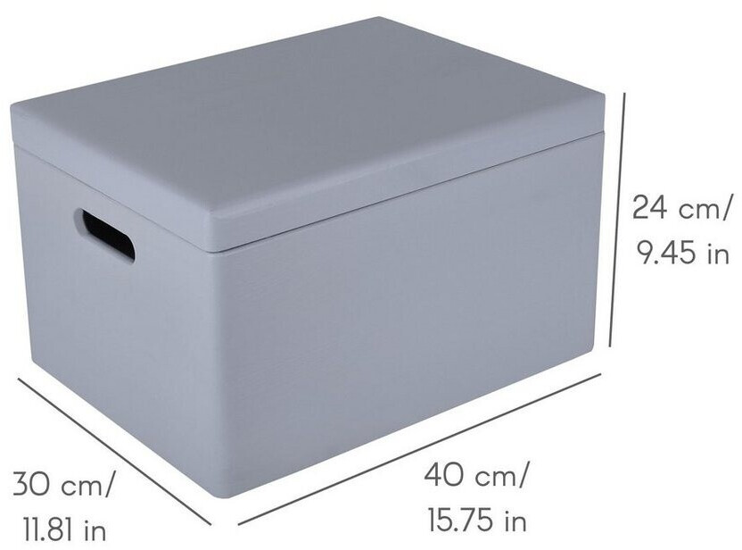 Creative Deco Holzkiste XXL mit Deckel und Griffen, Grau, 40x30x24cm ab 35,67 € (Oktober 2026)
