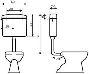 Regiplast 1300 WC-Spülkasten – Sparsam, Mit Kett Produktbild-Vorschau 3