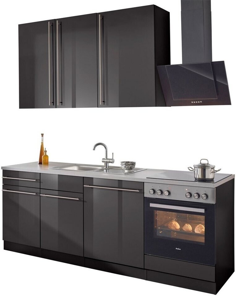 Wiho Küchen Chicago Küchenzeile 220cm mit E-Geräten, grau/anthrazit matt (Chicago) ab 1.689,99 € (Oktober 2026)