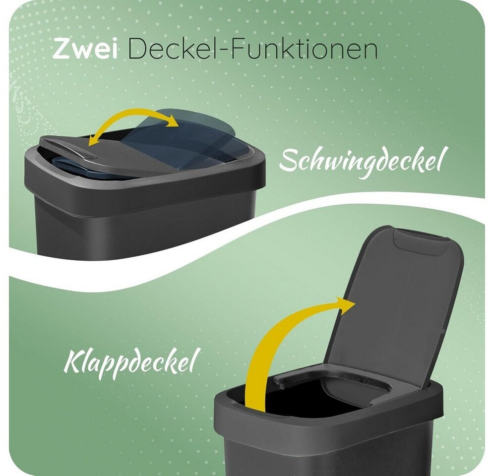 Novaliv Mülleimer 50L 2in1 Deckel (Klappdeckel & Schwingdeckel), 2er-Set ab 39,99 € (Oktober 2026)