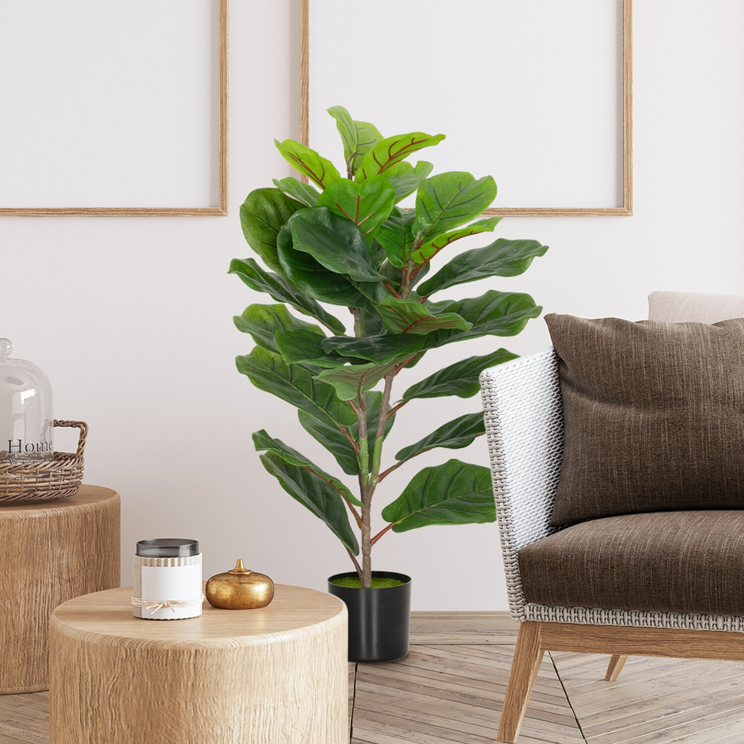 HomCom Ficus Lyrata Kunstpflanze 80cm mit Topf, grn (83C-056V00GN) ab 38.9   | Vergleiche 2 Angebote auf idealo.de